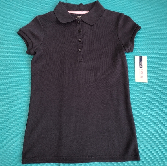 IZOD Set Of Two Girl's School Uniform Navy Polo Shirt M (7/8) Reg - Picture 6 of 7